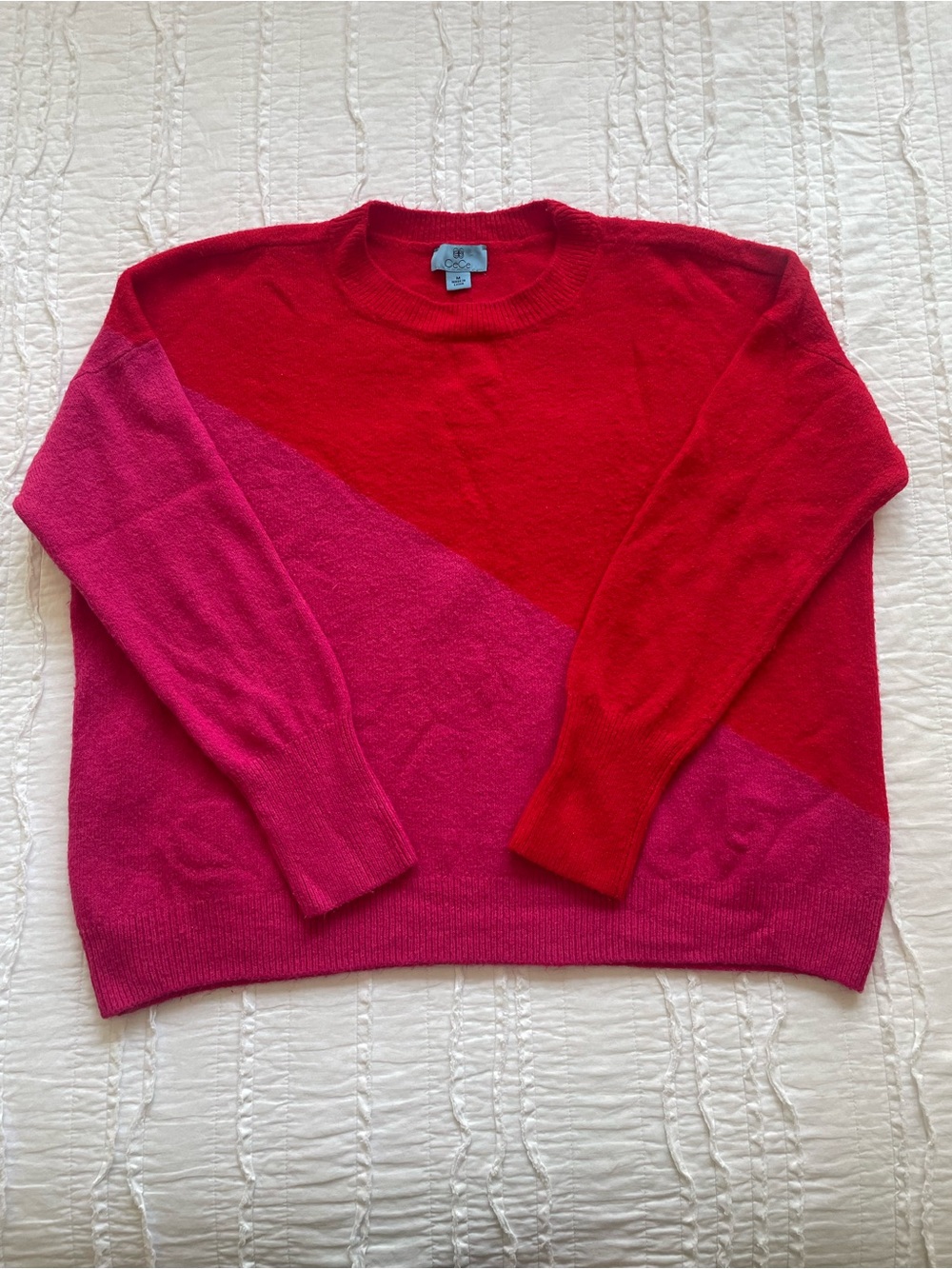 Red Pink CeCe Colorblock Sweater | Sz. M